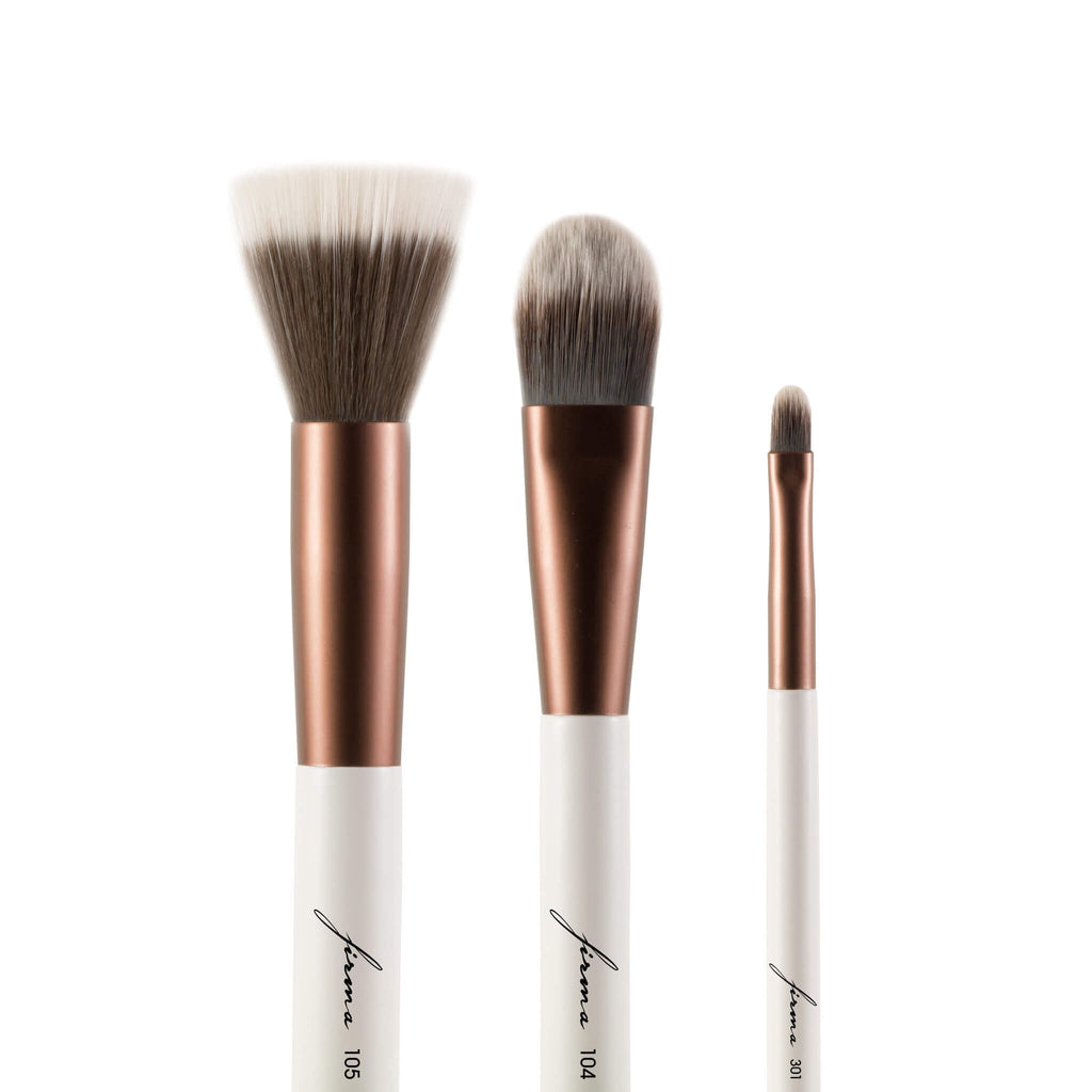 3 piece perfect foundation set vegan makeup brushes
